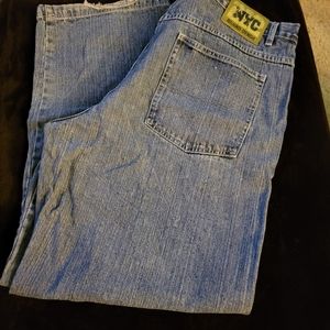 NYC Brand Denin Men's Jeans‎ Wide Leg Distressed Size 40/33